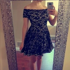 NWT Off-The-Shoulder Fit-And-Flare Lace Dress